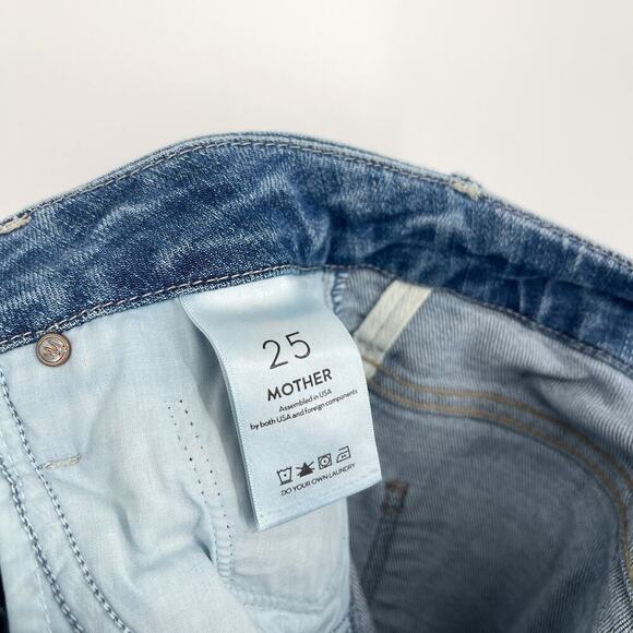 Mother High Waist Double Looker Ankle Fray Fruit Carts Evil Eye Size 25 - Picture 14 of 15